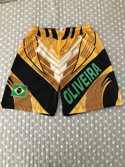 Short MMA "Charles Oliveira" - Edición Brasil Dorado/Negro